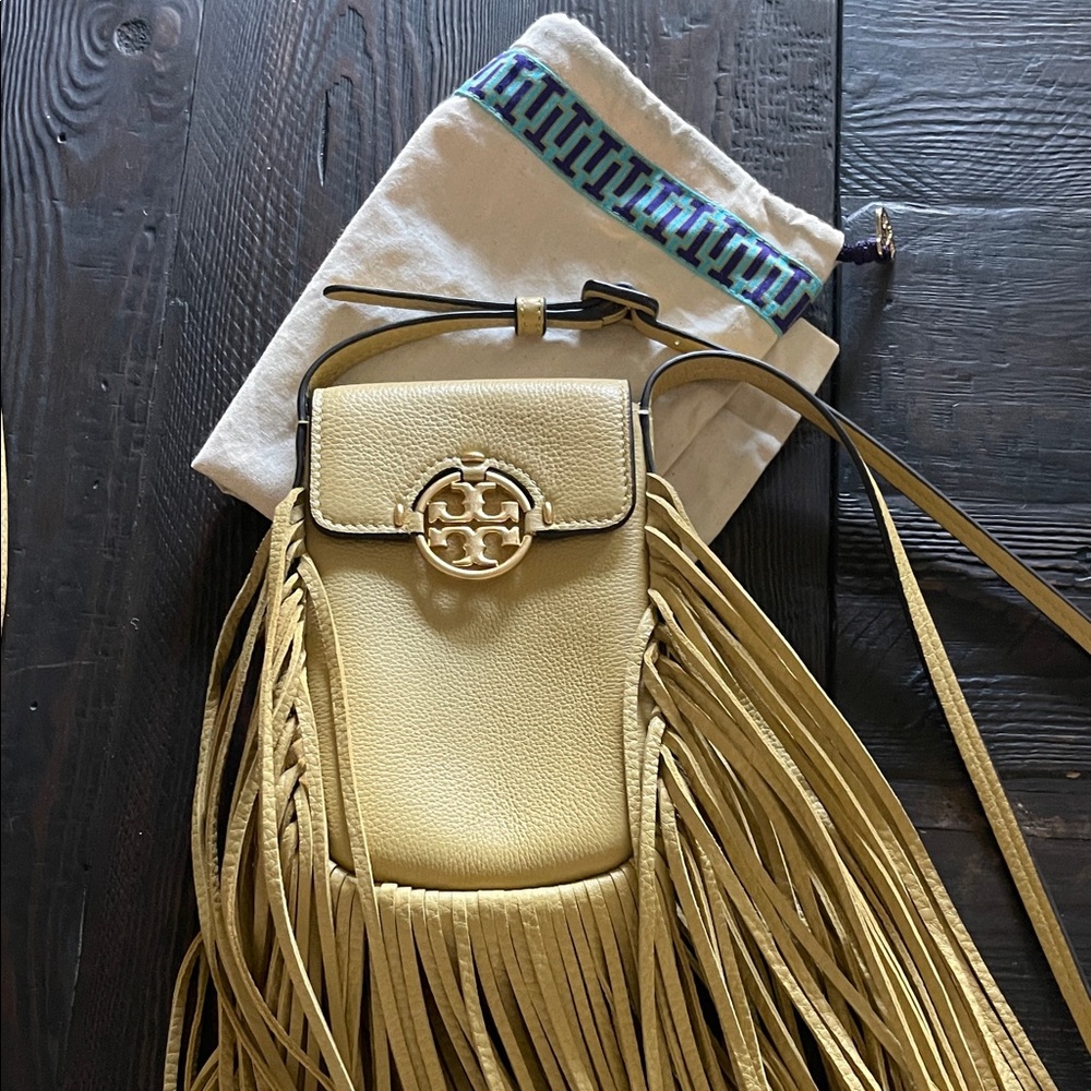 Tory Burch Mustard Fringe Crossbody Bag